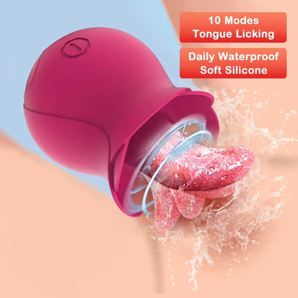 Rosen Vibrator Mit Saugfunktion Und Zungenstimulation Für Damen_voghion.com