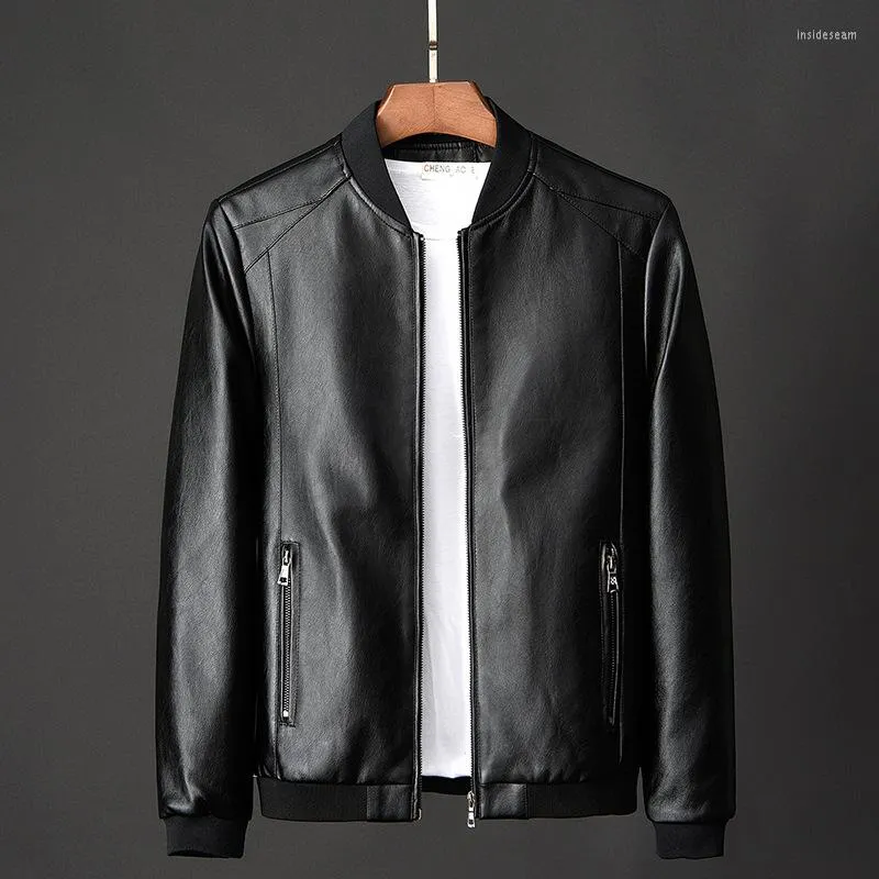 Men's Jackets Leather Jacket Bomber Motorcycle Men Biker PU Baseball Plus Size Causal Vintage Black Pocket Zipper