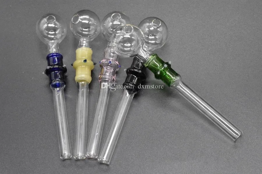 14CM pipe en verre couleur verre brûleur à mazout tube de verre pipes à fumer huile ongles somking tuyaux conduites d'eau herbe sèche tuyau de brûleur à mazout boule de 30mm