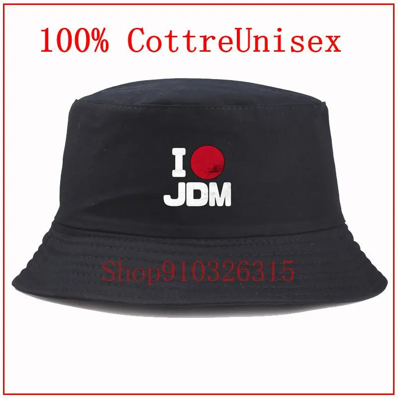 Cappelli a tesa larga Japan Domestic Market Cars JDM Lover White Panama Bucket Hat Uomo Donna Summer Cap Fisherman's