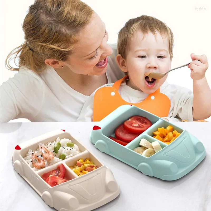 Bowls Bamboo Fiber Baby Feeding Plate Learning Dishes Bowl Eco-Friendly Toddler Dinnerware For Kids Eating Training