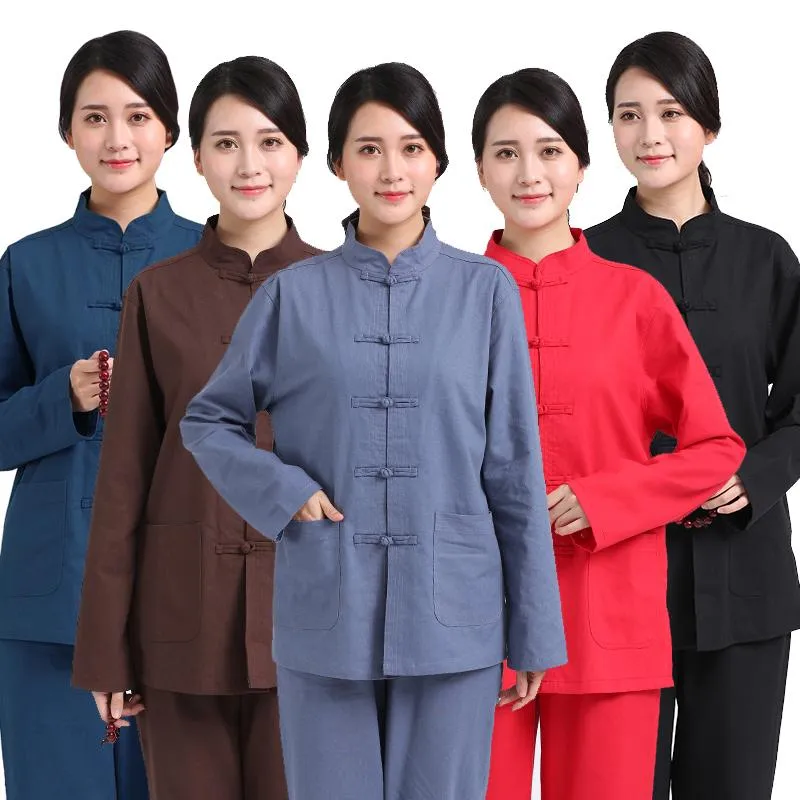 Trainingspakken voor heren tai chi uniformen Chinese vrouwen traditionele kleding set volwassen losse oefening pakken prestaties vleugel chun wu shu -kostuumsmensen