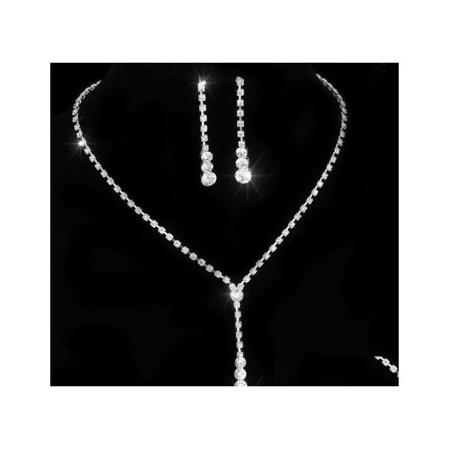 Kolczyki naszyjnik afrykański zestaw biżuterii kryształowy tenisherestone nosy ślubne zestawy ślubne DH4LE DH4LE