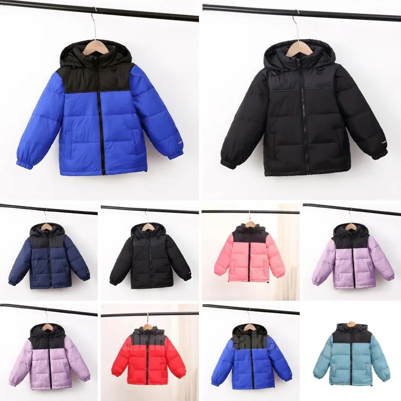 Kinderjas Hildren NF Down North Designer Face Winter Jacket Boys Girls Girls Outdoor Warm Parka Black Puffer Jackets Letter Print kleding Outwear Wind Break 2023