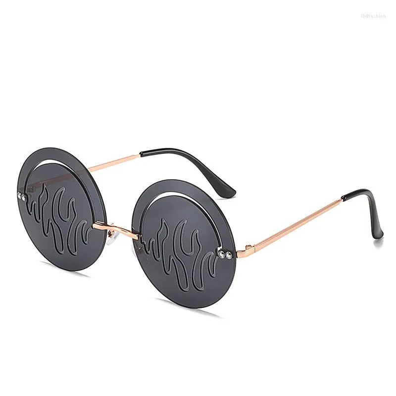 Gafas de sol de moda de lujo redondas mujeres hombres hueco tallado diseño gafas de sol UV400 gafas
