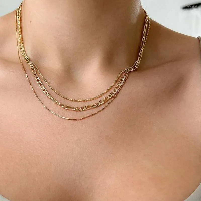 Choker en Bohemian Fashion Multi-Layer Chain Necklace Charm Gold Color Chokers Jewelry Kpop Collar For Women Girls Gifts