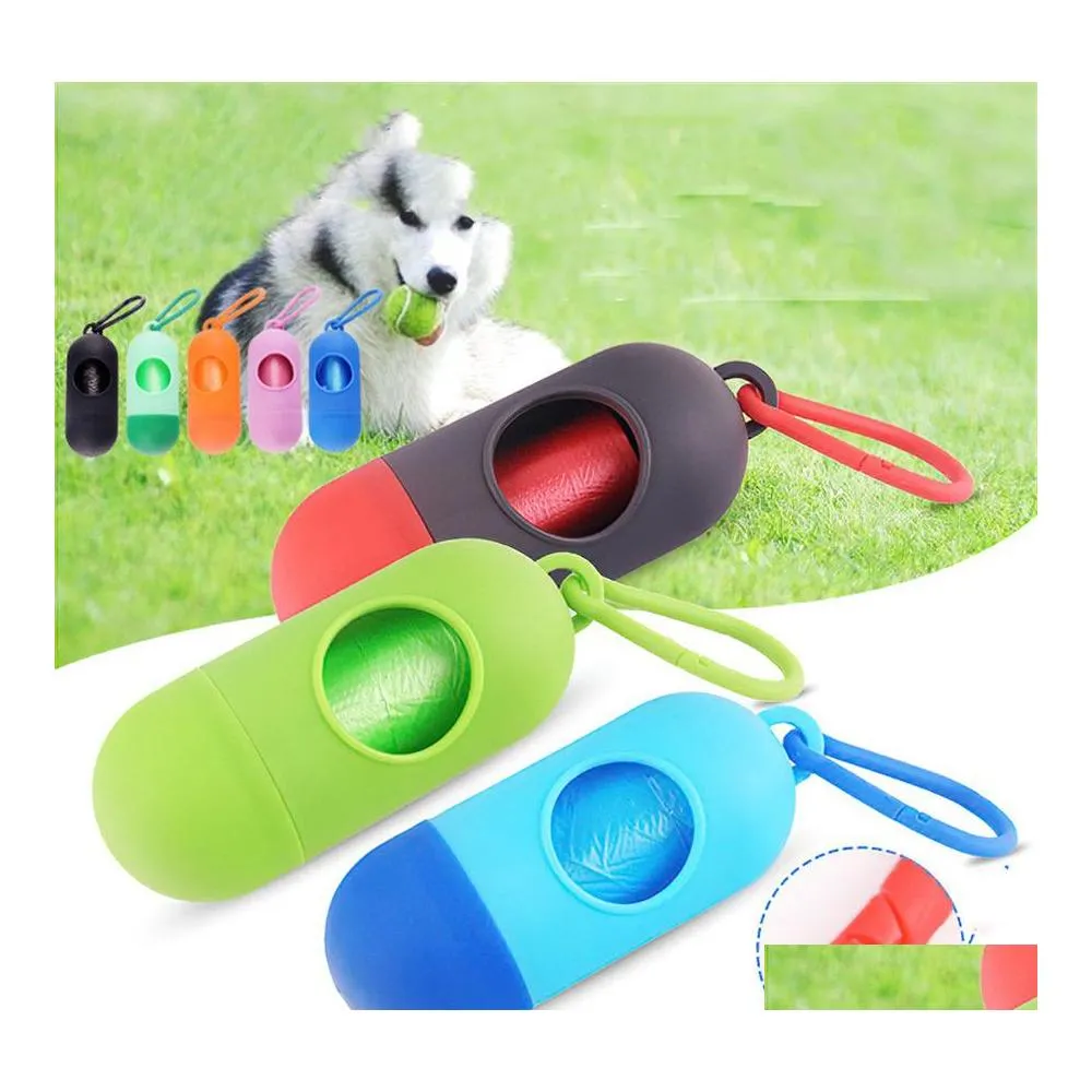 Autres fournitures pour chiens Fournitures de nettoyage pour animaux de compagnie Boîte à ordures Distributeur de pilules de toilette Sac portable Livraison directe Maison Jardin Otobg