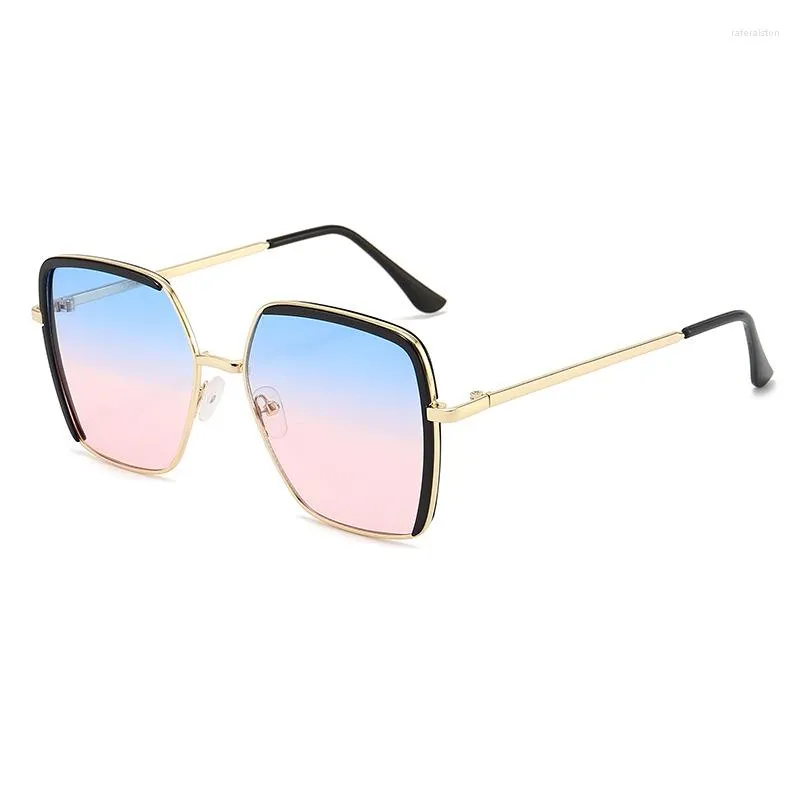 Sunglasses Square Frame Ocean Color For Men Women Fashion Driving Fishing Beach Metal Glasses Classic Design Luxury Male Eyewear