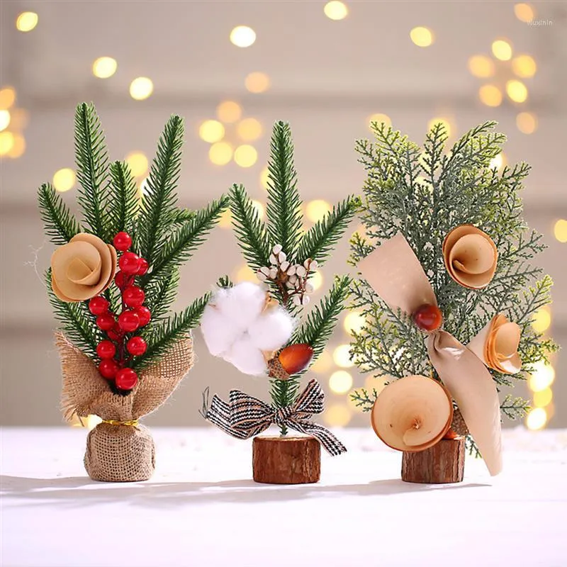 Dekoracje świąteczne 1PC mini drzewo dekoracje kreatywne biurko Xmas Home Crafts Party Materiały