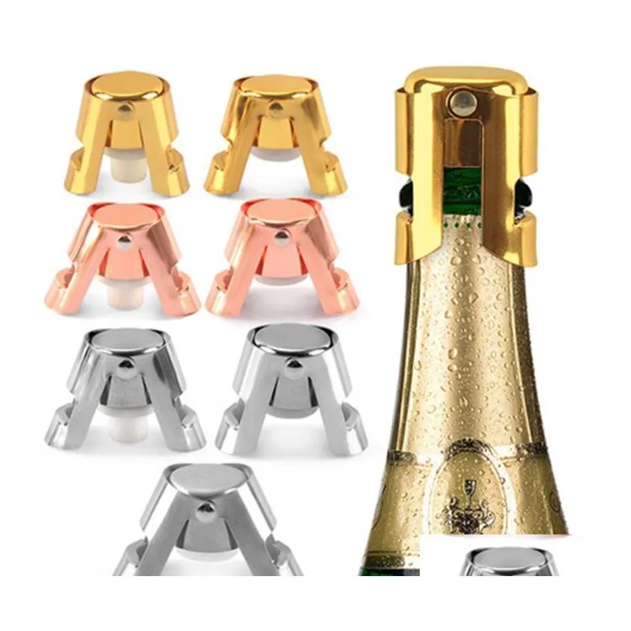 أدوات البار وصول زجاجة الفولاذ المقاوم للصدأ سدادة Sile Wine Champagne Stoppers الإبداعية النمط الفم سهلة الاستخدام 4 5NNH1 تسليم تسليم OTTV9