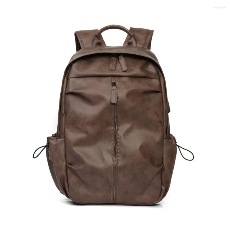 Stylish 2023 Business Mens Leather Backpack With Large Capacity For