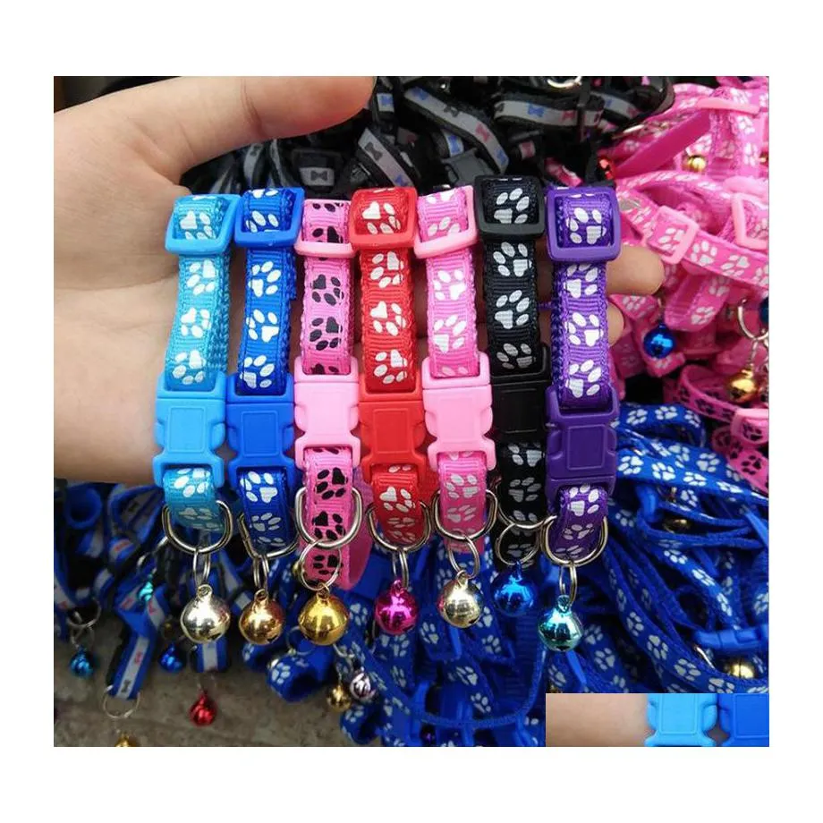 Dog Collars Leashes Easy Wear Pet Buckle Collar Puppy Bell Necklace Adjustable Cat Outdoor Favor Gifts For 167 V2 Drop Delivery Ho Dhpbt