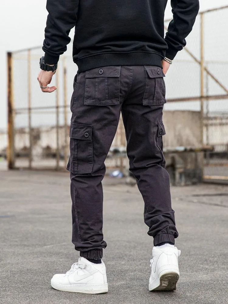 Military Style Cargo Pants With Multi Pockets And Ankle Band Black, Green,  Khaki, Grey Cotton Green Cargo Trousers For Men 2023 From Abutilon, $37.36