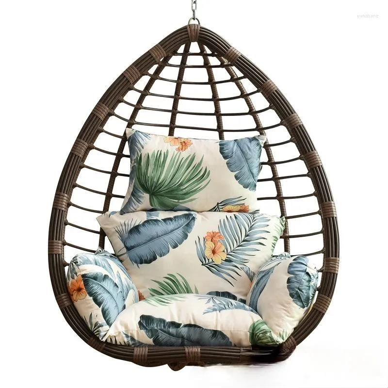 Kudde Swing Egg Hammock Hanging Basket Chair Nest ryggstöd för inomhus utomhus uteplats trädgårdsstrand kontor (ingen gunga)