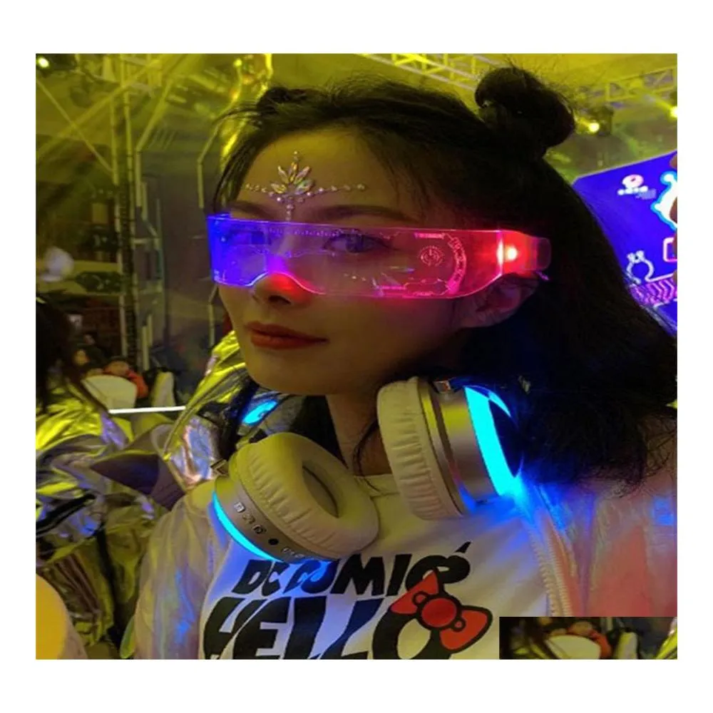 Andra evenemangsfest levererar jul Colorf Luminous Glasses For Music Bar KTV Valentines Day Decoration LED Goggles Festival Perf OTCF0