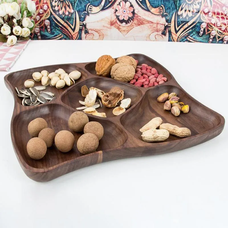 Piatti in legno irregolare ovale solido piatto da portata piatti da frutta piattino vassoio da tè set da tavola per dessert