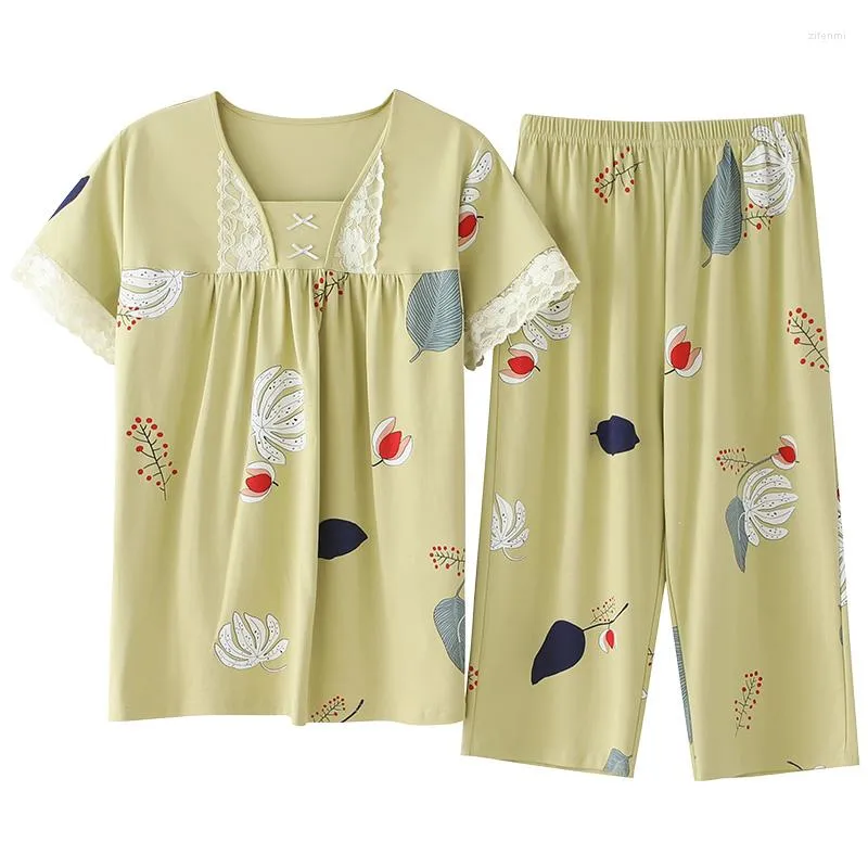 Dames slaapkleding modeprint pyjama's set zomer katoen voor vrouwen casual huiskleding dames nacht grote size pijama's pyjama's m-xxxl