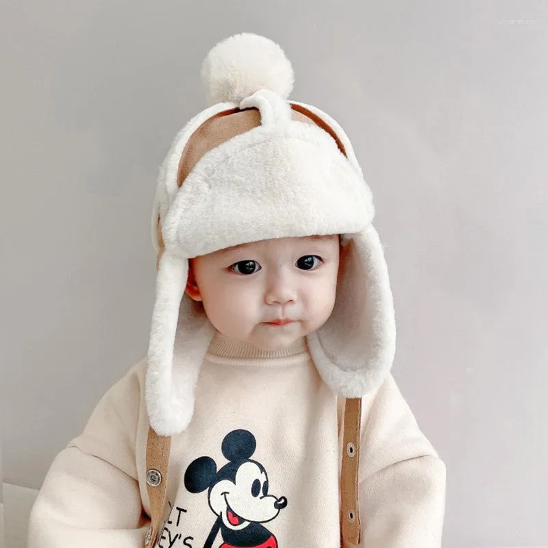 Bérets bébé chapeau hiver chaud épaissir casquettes fille mignon garçon en peluche chapeaux Protection des oreilles enfants dessin animé bonnet casquette 1 2 3 ans