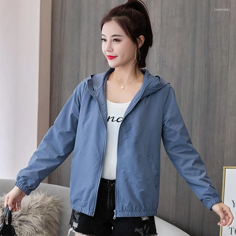 2023 Spring Womens Lightweight Ladies Hooded Coat Basic Casual