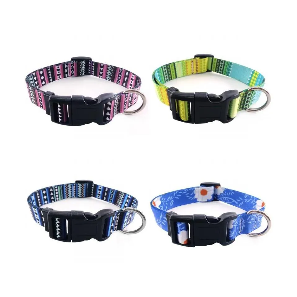 Dog Collars Leashes National Styles Necklace Pets Supplies Digital Printing Colorf Bohemia Comfortable 5 5Dy Q2 Drop Delivery Home Dh94W