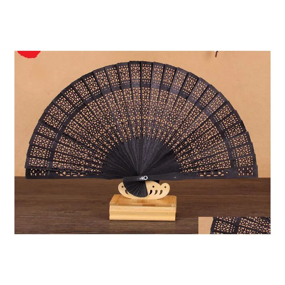 Party Favor Chinese Japanese Sandalwood Folding Hand Fan doft Träfans Bröllop och gåva till gäster SN704 Drop Delivery Home Dho9k