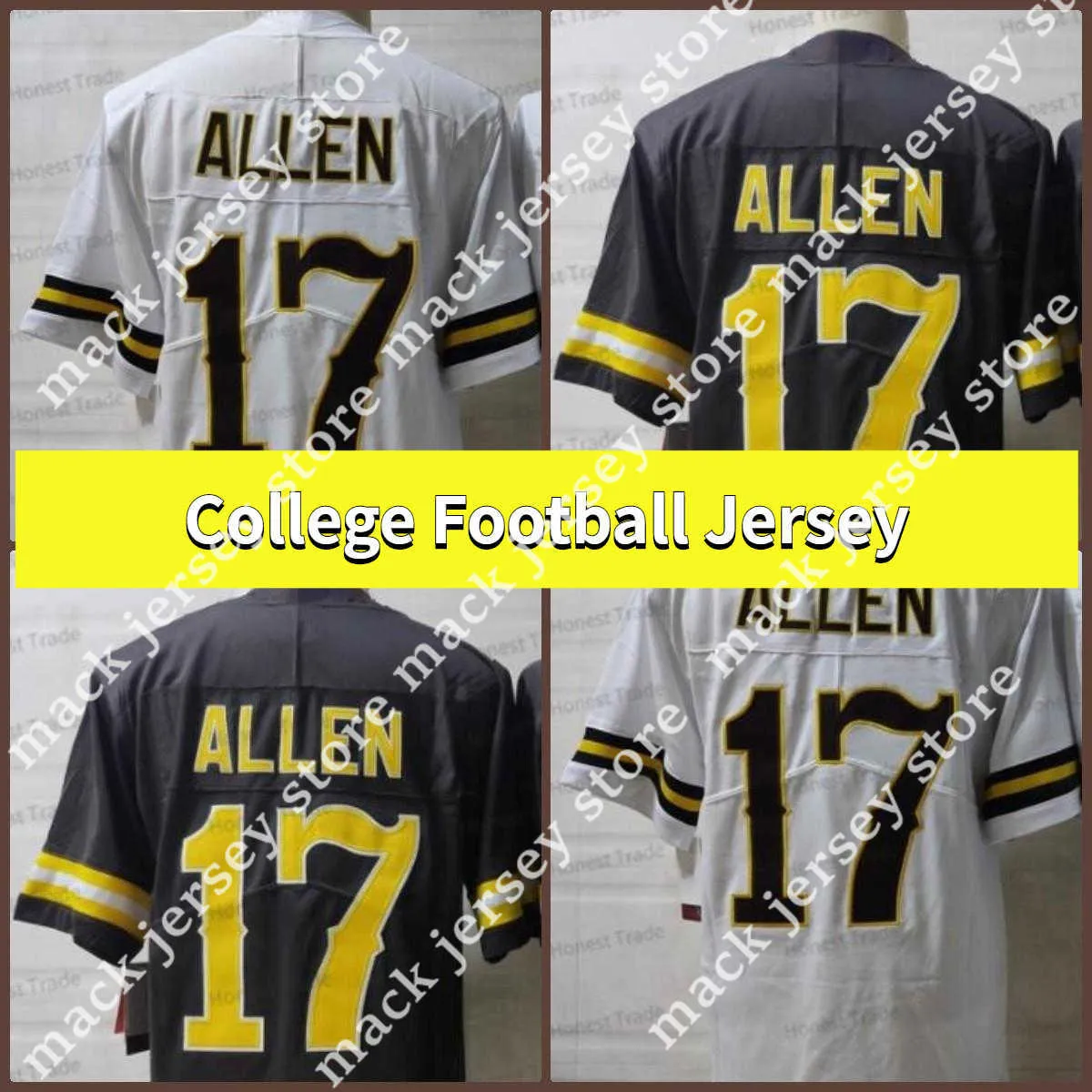 Американский футбол в колледже носить футбол NCAA Wyoming Josh Allen Browne White Jersey Coffee University Униформа Stitcehd College