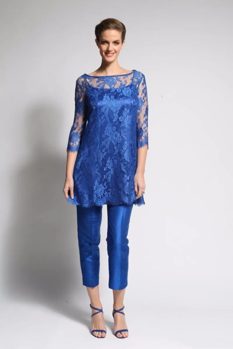 Royal Blue Lace Mother Of Bride Pantsuits With Half Sleeves Elegant Wedding  Party Gown For Guests, Groom, And Moms Tea Length Formal Wear For  Spring/Summer Evening Parties From Chicweddings, $119.45