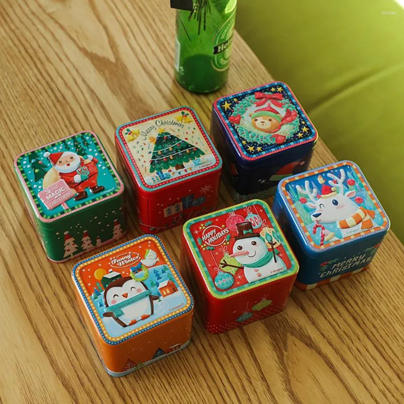 Cadeau Wrap Boîte de Noël Boîte de rangement Candy Thé Organisateur Feuille Réservoir Cookie Conteneur Biscuit Conteneurs Cube Cadeaux Grandes Truffes En Vrac