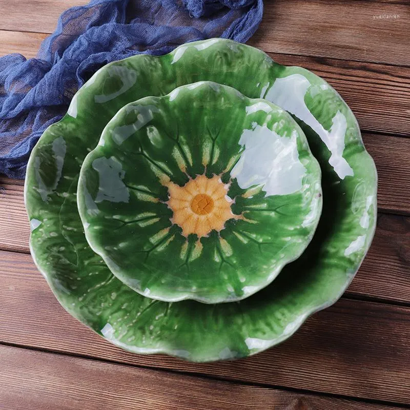 Płytki japońskie kreatywne obiad w kształcie stolika w kształcie kapusty El Salad Owoce naczynia owocowe