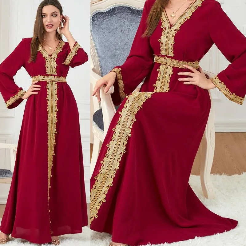 Etnische kleding Jilbab Islam Moslim Ramadan Jurk Eid Abaya Kaftan Dubai Caftan Marocain Abayas Vrouwen Turkije mode lange jurken gewaad