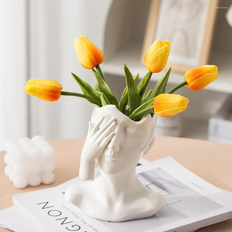 Vazolar vazo kurutulmuş çiçekler dekoratif saksı oturma odası dekorasyonu modern