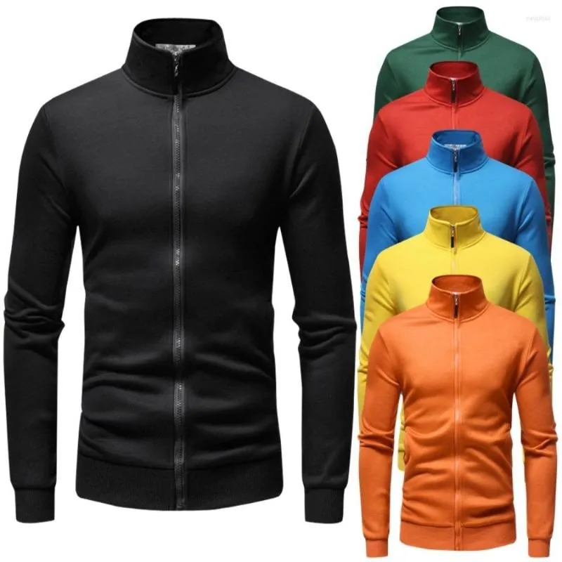 Sweat à capuche pour homme Pull pour homme Casual Sports Youth Solid Color Fleece Zipper Cardigan Jacket