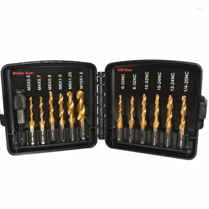 Kombination Drill Tap Bit Set 3-in-1 Titanium Coated Screw Tapping Tool for Drilling CounterSinkin Tools