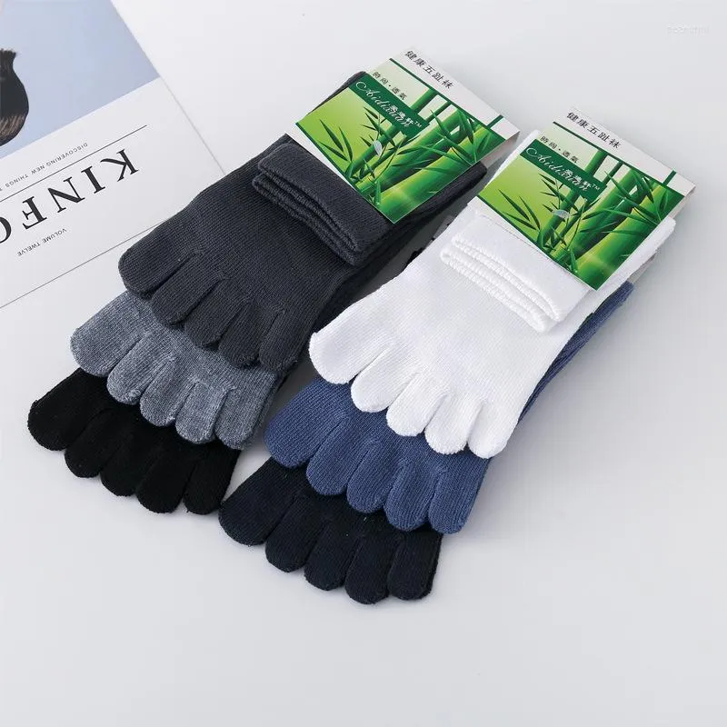 Calzini da uomo Punta da uomo Cinque dita Cotone traspirante Sport Corsa Tinta unita Nero Bianco Grigio Blu Cachi Caffè Sox Uomo