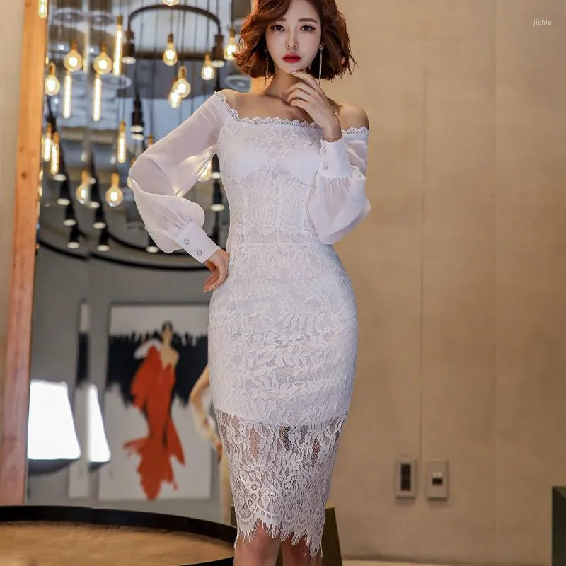 navy lace bell sleeve dress Verity Navy Lace Long SLeeve Mini Dress - 14 main image 1