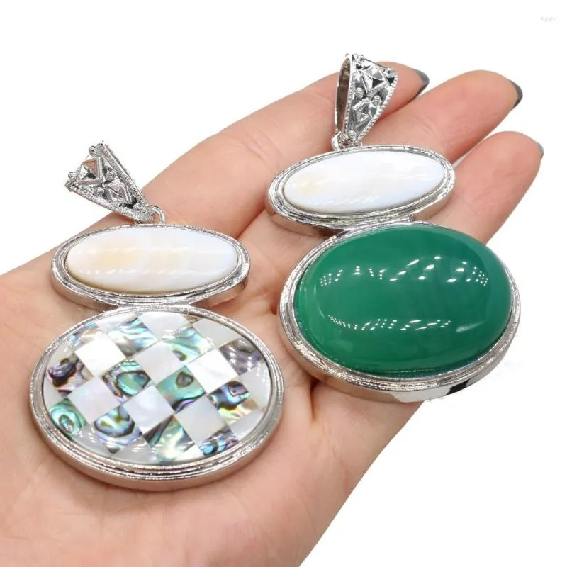 Pendant Necklaces Natural Abalone Shell Oval Shaped Mother Of Pearl Exquisite Charms For Jewelry Making DIY Necklace Accessories