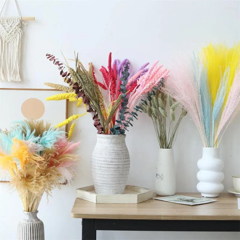 Decorative Flowers 15PCS Dried Pampas Grass 55cm Bouquet For Home Office Wedding Decoration Dekoration