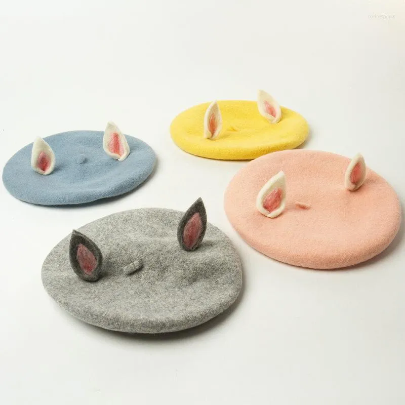 Berets Winter Wool schattig oor moeder dochter zoon kinderen baret cap vrouwen vrijetijdsschilder hoed