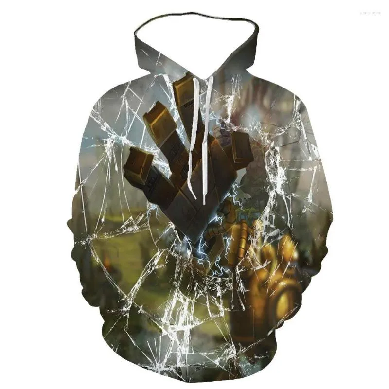 Erkek Hoodies 2023 3D Robotik El Basılı Hoodie Kişilik Trendi Harajuku Günlük Moda