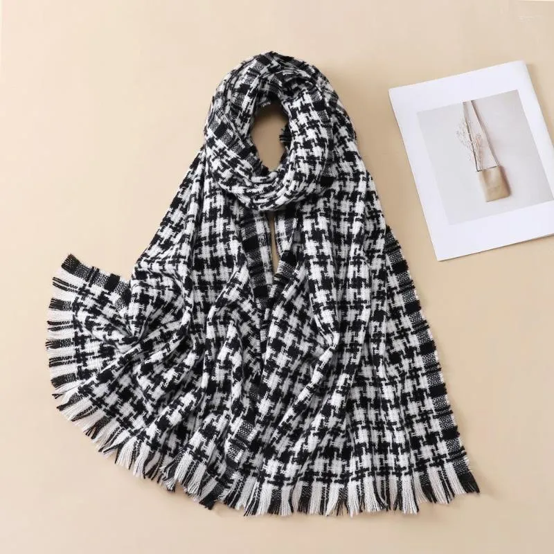 Scarves 2023 Luxury Warm Shawl Scarf For Women Skinny Long Neck Tie Female Hair Hand Foulard Headkerchief Hijab Bandana Beach Stoles