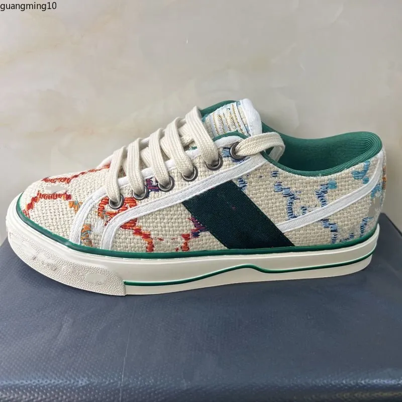 Designers Tennis 1977 Sneaker Luxurys Canvas Shoe Washed Jacquard Denim Shoes Women Men Trainer Ace Rubber Sole broderade Vintage Sneakers MKJKKK54855325