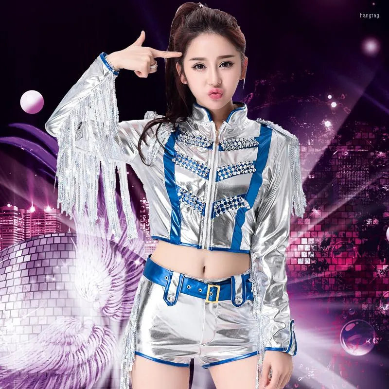 Scene Wear Sequins kostymer Korean vuxen paljett jazzdans modern prestanda hiphop kit