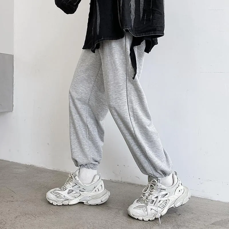 Herrbyxor 2023 Spring Youth Mens Fashion Joggers Drawstring midja Harem Design Black Grey Sweatpants