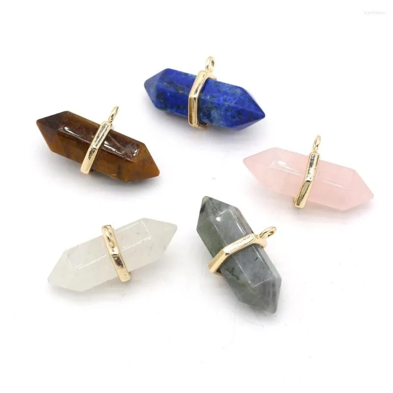 Anhänger Halsketten Reiki Heilen Sechseckige Lapislazuli Anhänger Pendel Charns Für Schmuck Machen DIY Trendy Halskette Ohrringe Liefert