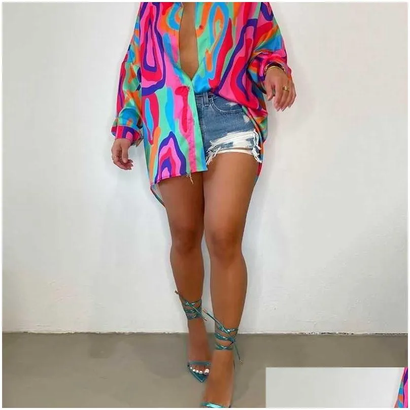 retail designer women shirt dresses tie dye print fashion cardigan dress