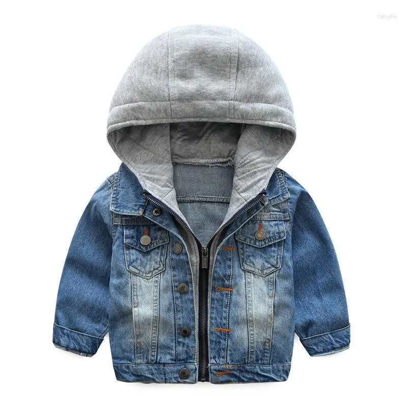 Men's Jackets Boys Hooded Denim Jacket Children Coat Casual Long Sleeve Top Spring Autumn Outwear