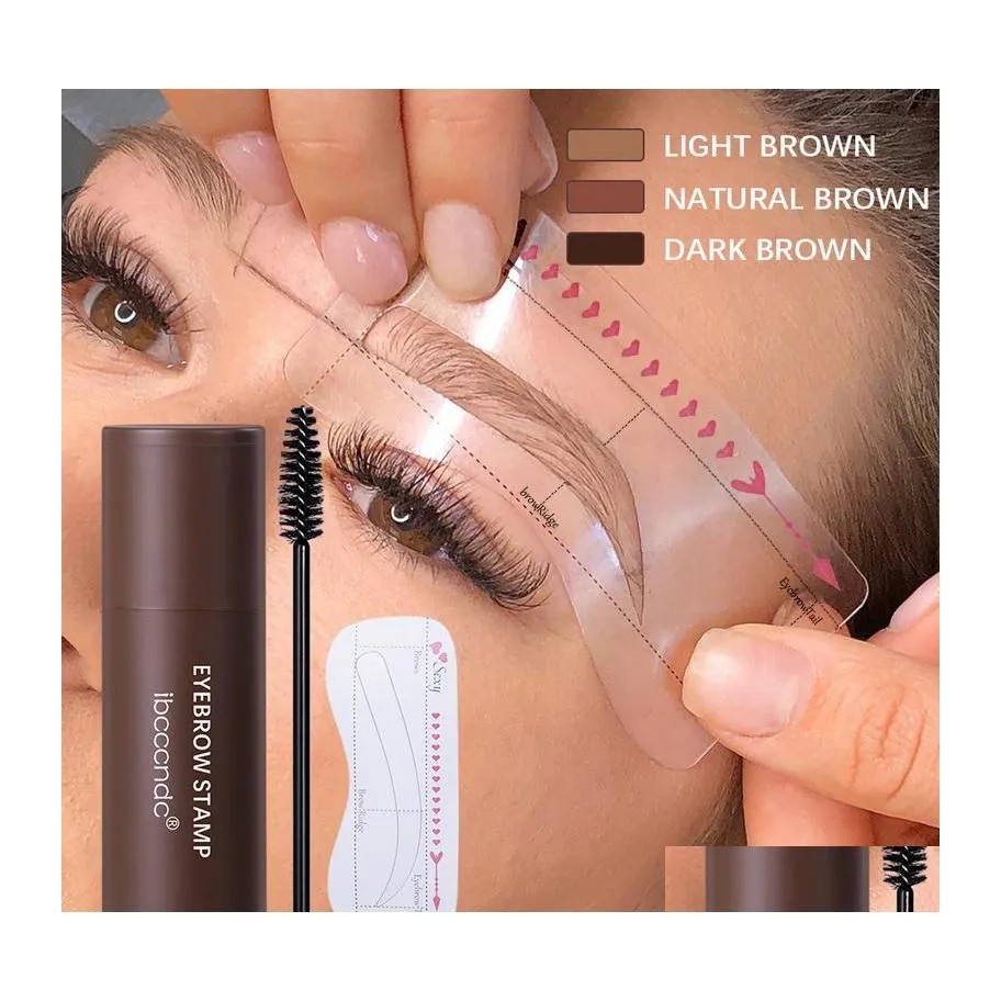 Rehausseurs de sourcils Ibcccndc Stamp Enhancer maquillage de luxe Eyeliner tatouage contour des yeux poudre de sourcils couleur marron crème coiffante douce St Dh23A
