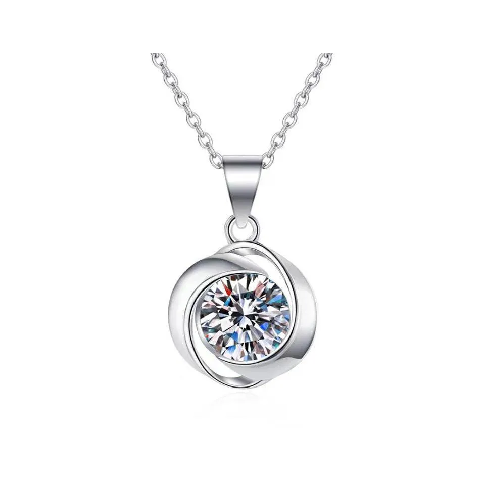 Andere Koreaanse stijl S925 Sier D kleur Moissanite ketting vrouwen fijne sieraden 1 gelukkige klaver hanger cadeau -maal drop levering kettingen dhny8