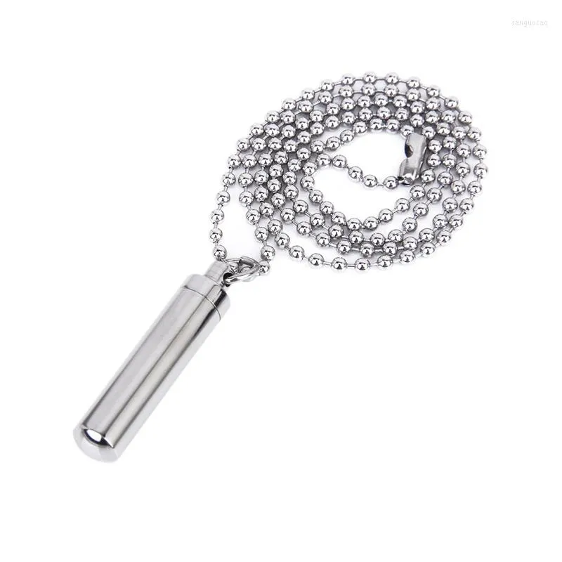 Lagringslådor Rostfritt stål Hållare Cylinder Cremation Urn Memorial Pendant Necklace Keepsake 49 9mm