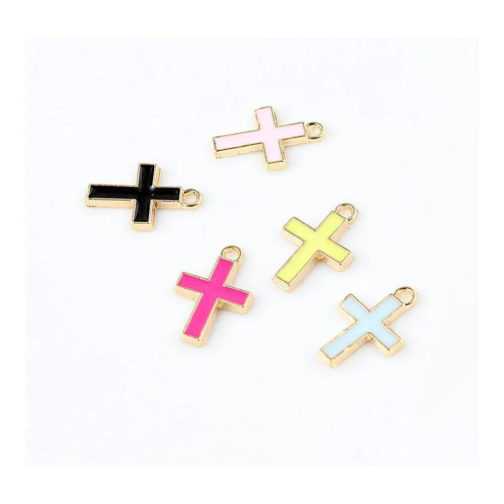 Pendentif Colliers 6 Couleurs Émail Croix Jésus Pendentifs 10 Pcs/Lot Crucifix Charmes Bijoux De Mode Bricolage Accessoires Pour Bracelets Neckl Oty3E